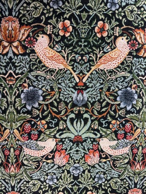 Chatham Glyn William Morris Strawberry Thief Ebony Chenille Upholstery Fabric