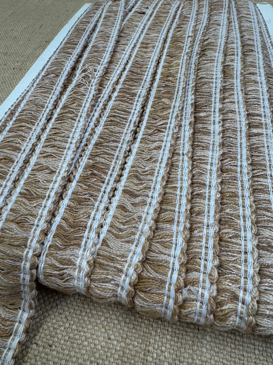 Upholstery Brush Fringe/ Ruche Trim - Biscuit Beige - Soft Options upholstery trim
