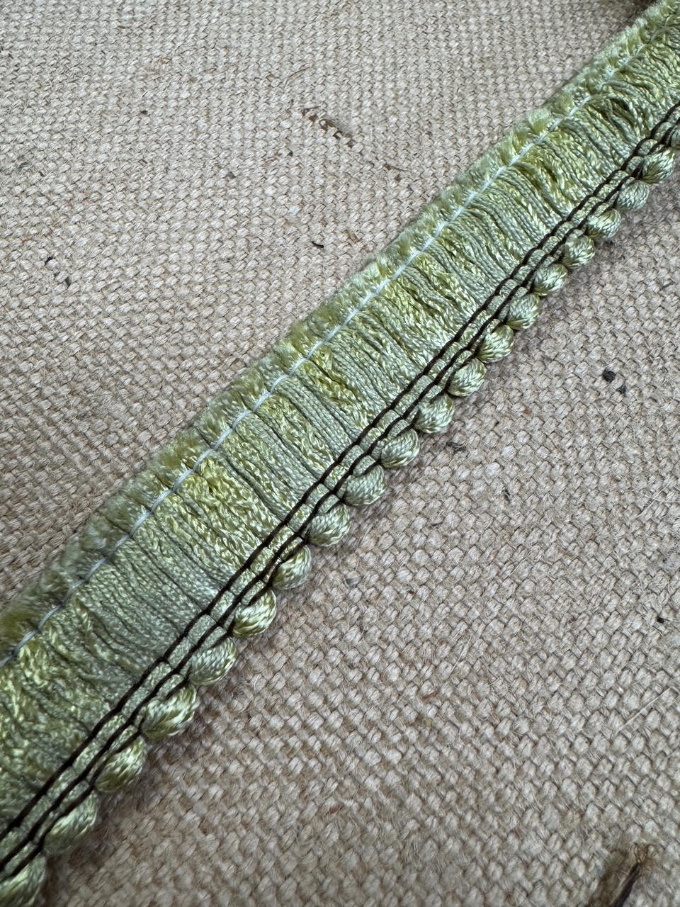 Upholstery Brush Fringe/ Ruche Trim - Lime Green