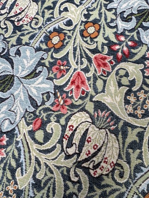 Chatham Glyn William Morris Golden Lily Denim Chenille Upholstery Fabric