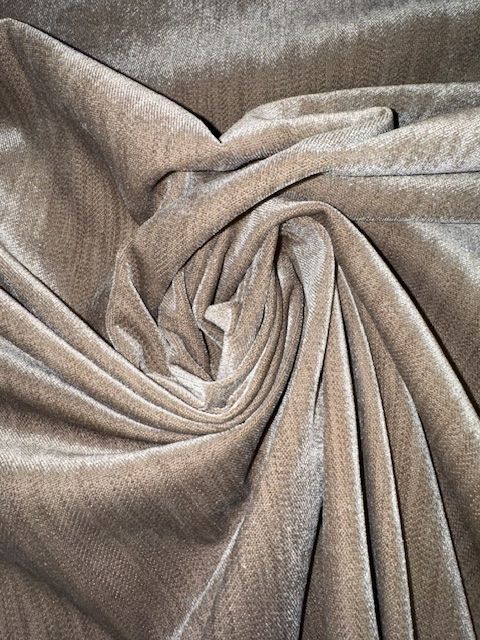 Ross Fabrics Mixed Velvet Crush Slub Neutral Fog Upholstery Fabric