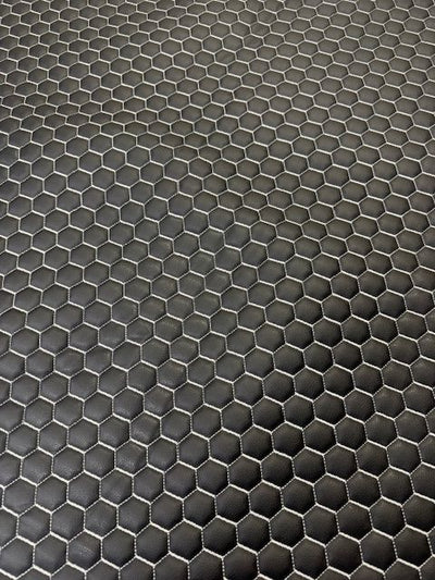 Luxury Hexagonal Quilted Vinyl - Black - Soft Options upholstery trim