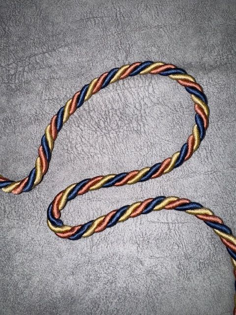 Upholstery Decorative Finishing Cord - Egyptian Gold / Blue & Rust Mix