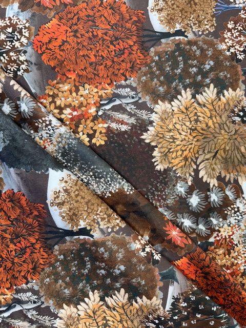 Forest Hill Autumn Printed Velvet Upholstery Fabric