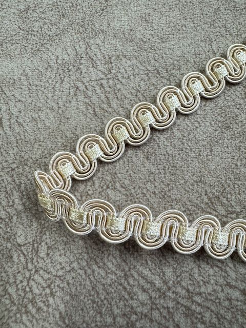 Upholstery Scroll Gimp/Braid Trim - Cream