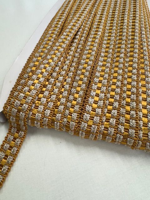 Upholstery Braid/Gimp Trim - Bronze & White Mix - Soft Options upholstery trim
