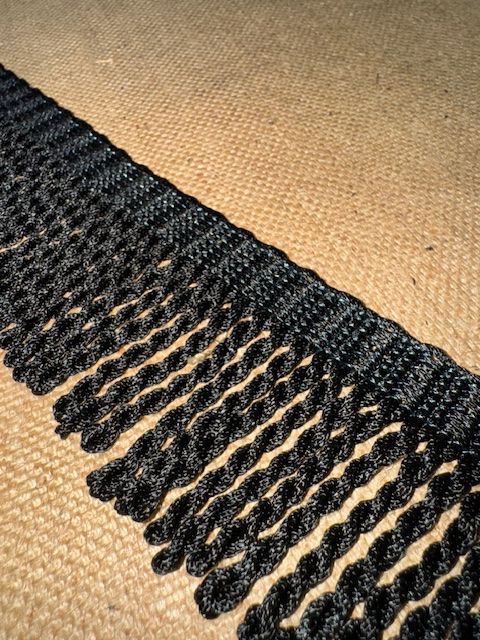 Upholstery Spectrum Roman Fringe - Braided top Rope  - Jet Black