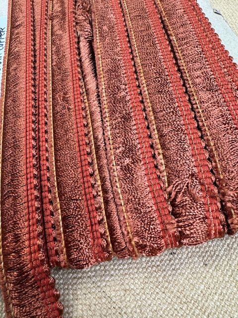 Upholstery Brush Fringe/ Ruche Trim - Medium copper - Soft Options upholstery trim