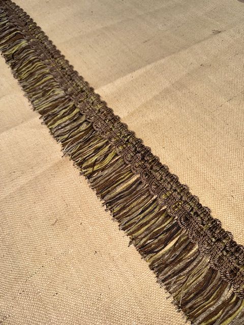 Upholstery Swing Fringe with Decorative Braided Top - Brown/Green Mix