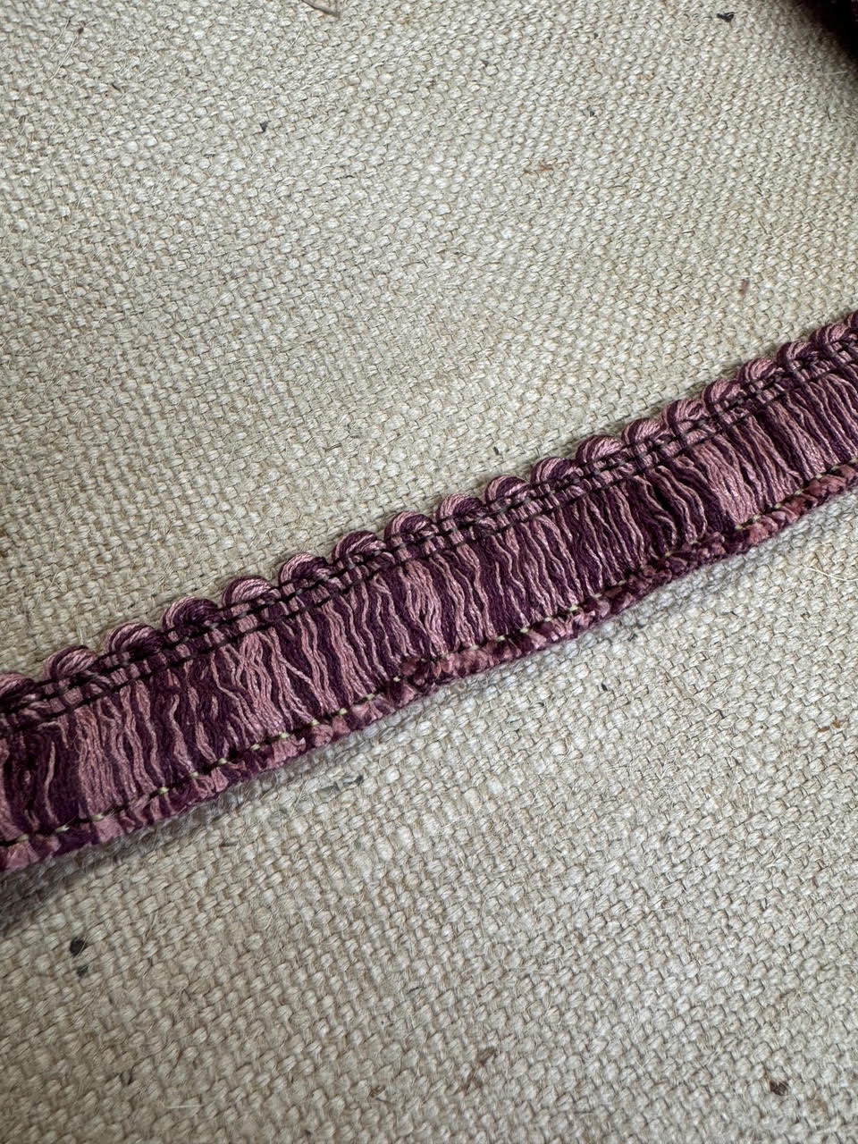 Upholstery Brush Fringe/ Ruche Trim - Heather Purple