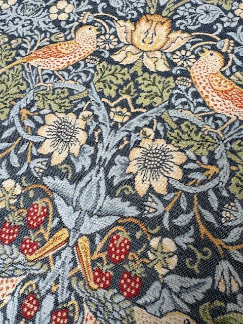 Chatham Glyn William Morris Strawberry Thief Denim Chenille Upholstery Fabric