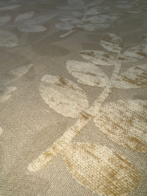 Uppingham Natural Leaf Flat Weave Upholstery Fabric