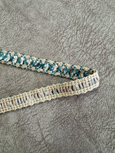 Upholstery Luxury Tufted Boucle Braid Trim - Teal Pearl Mix