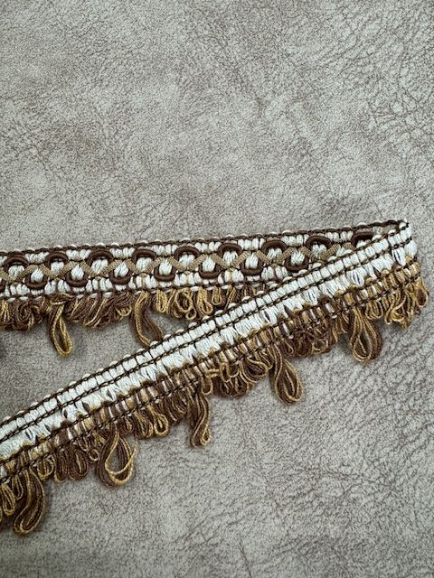 Upholstery Wide Braided Looped Fringe - Brown Multi