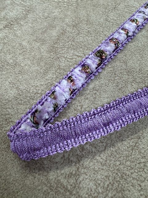 Upholstery Luxury Tufted Boucle Braid Trim - Bright Lilac