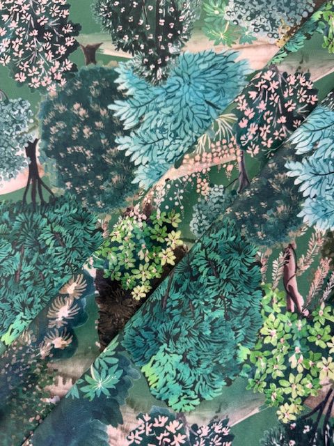 Forest Hill Meadow Printed Velvet Upholstery Fabric