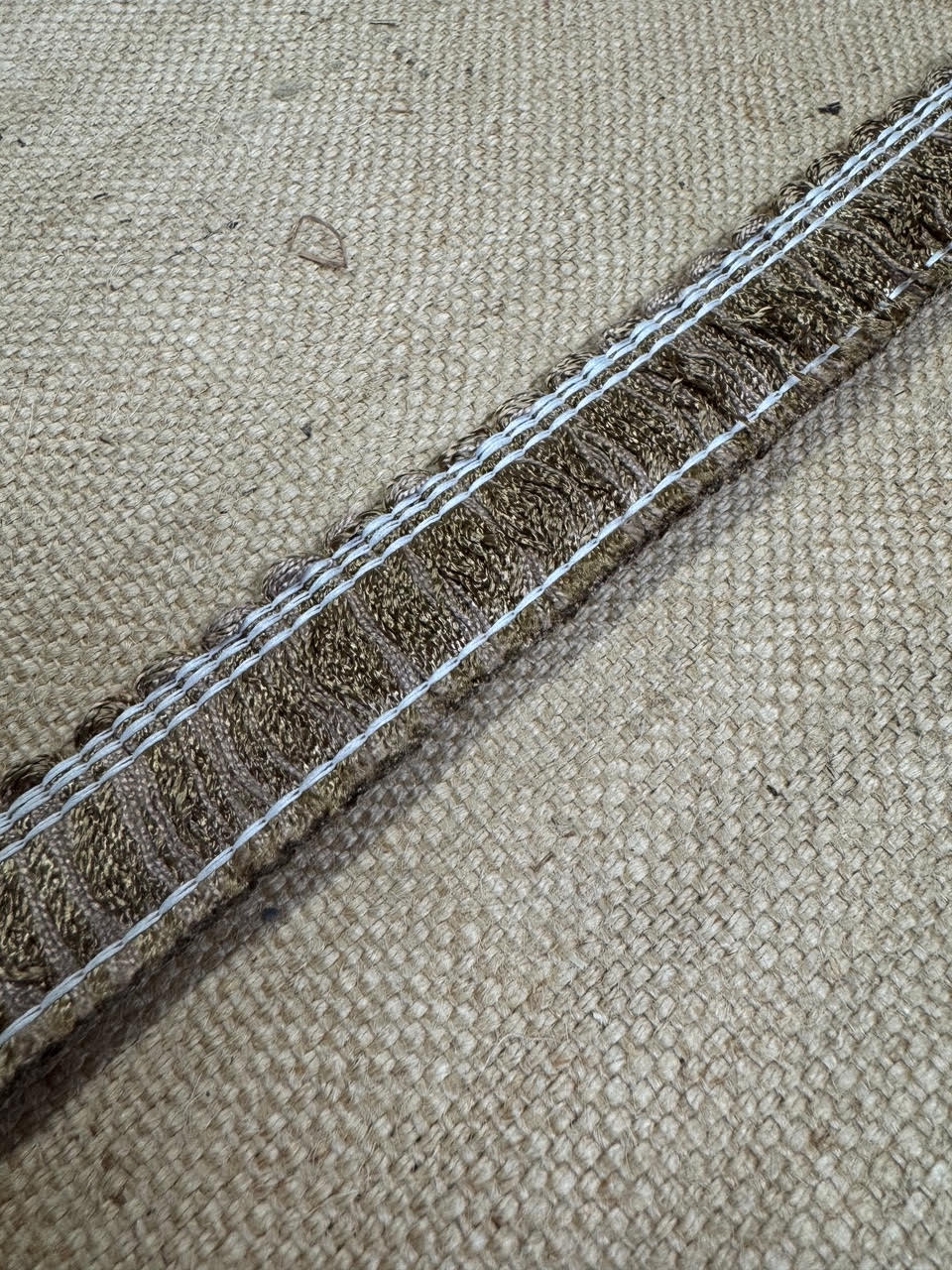 Upholstery Brush Fringe/ Ruche Trim - Fudge Brown