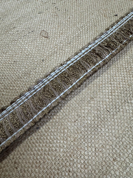 Upholstery Brush Fringe/ Ruche Trim - Fudge Brown