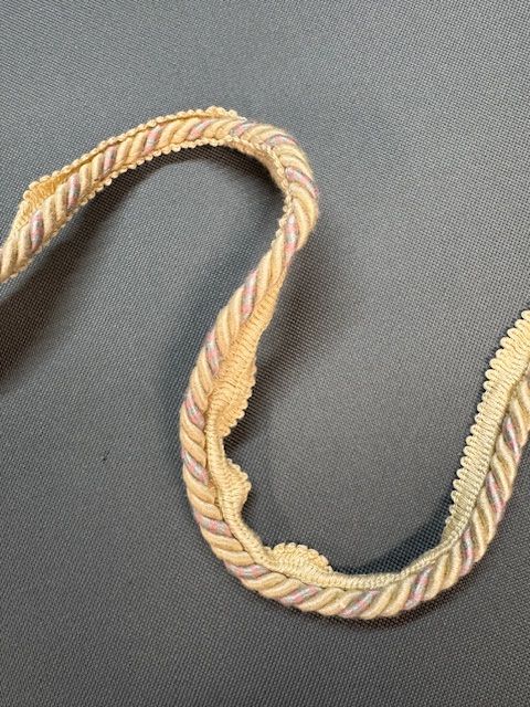 Upholstery Flanged Cord - Cream Blue & Pink Mix