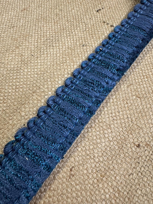 Upholstery Brush Fringe/ Ruche Trim - Sapphire Blue