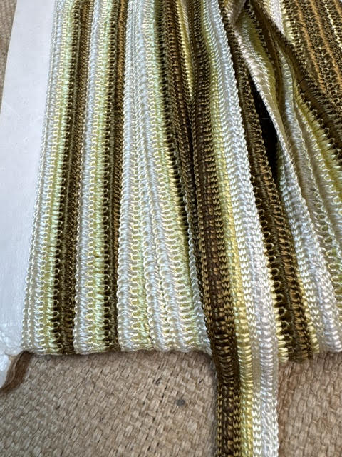 Upholstery Decorative Multi-colour Braid Trim - Bronze/Lemon/White