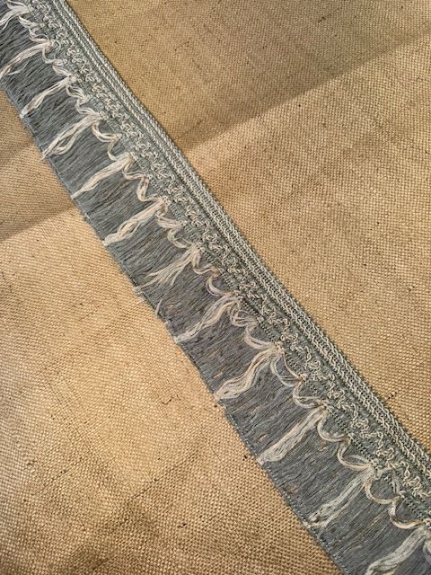 Upholstery Swing Fringe with Decorative Braided Top - Duck Egg Grey