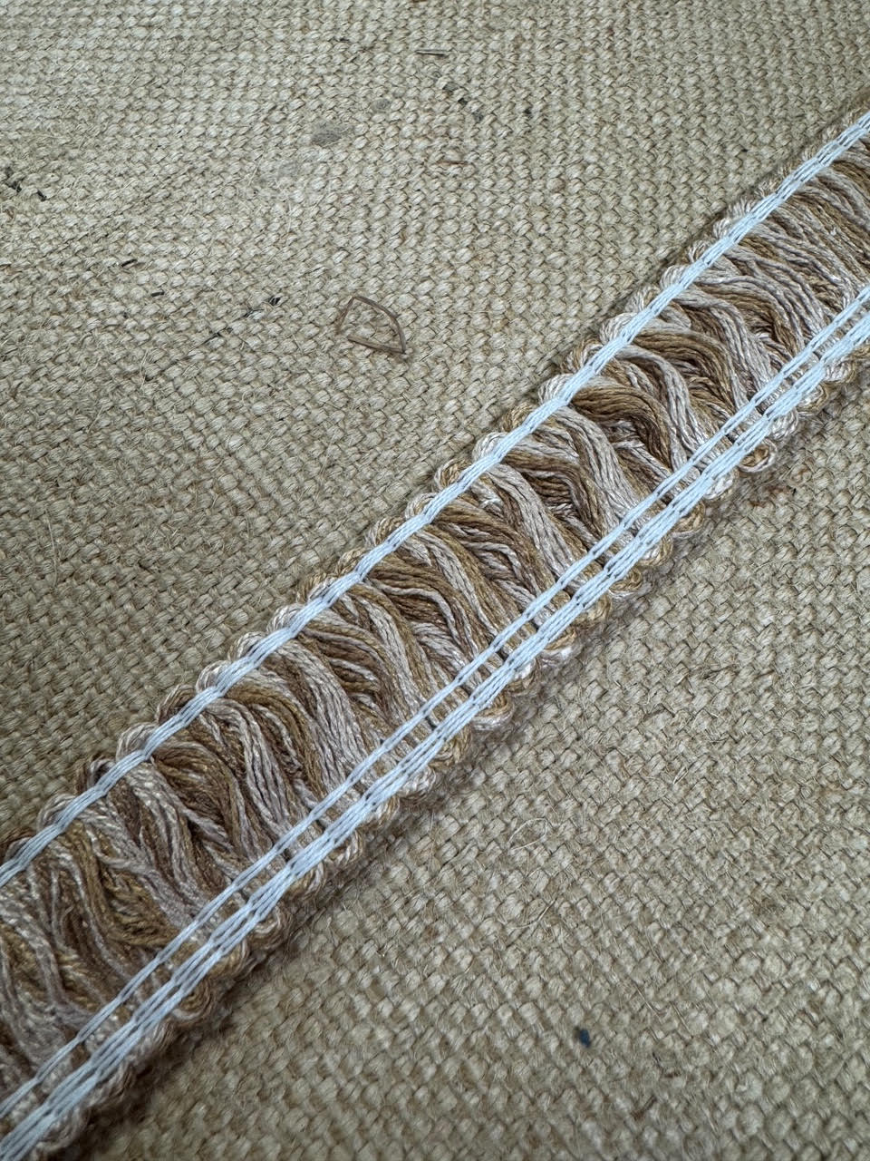 Upholstery Brush Fringe/ Ruche Trim - Biscuit Beige
