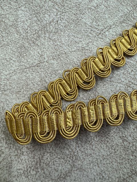 Upholstery Scroll Gimp/Braid Trim - Old Gold