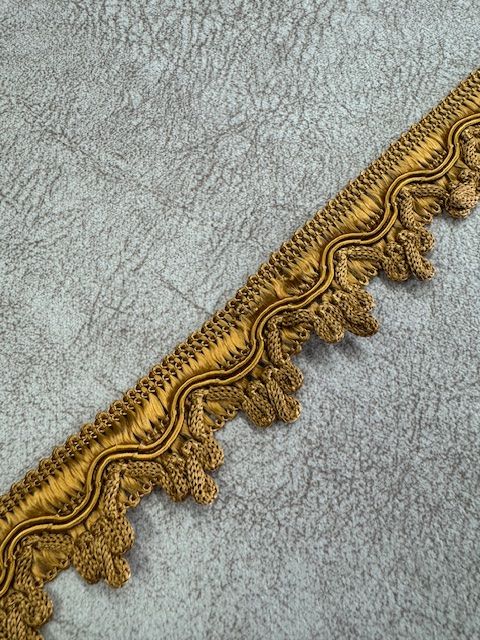 Upholstery Scalloped Decorative Fringe - Brass - Soft Options upholstery trim