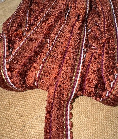 Upholstery Brush Fringe/ Ruche Trim - Russet - Soft Options upholstery trim