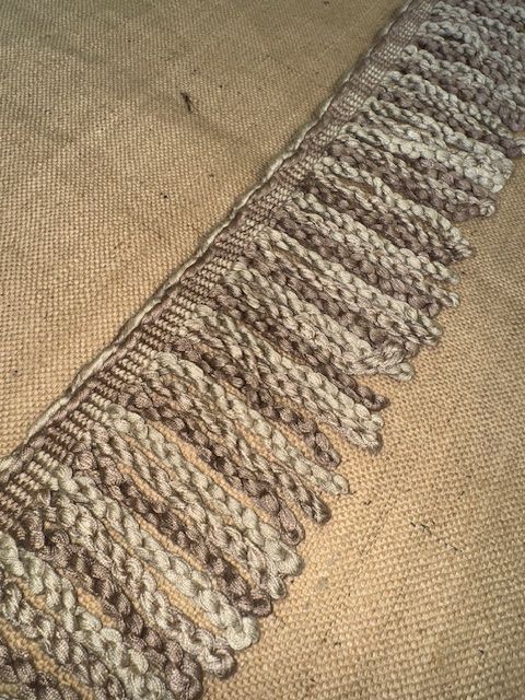 Upholstery Spectrum Heavy Bullion Fringe - Braided top Rope - Taupe & Beige Mix
