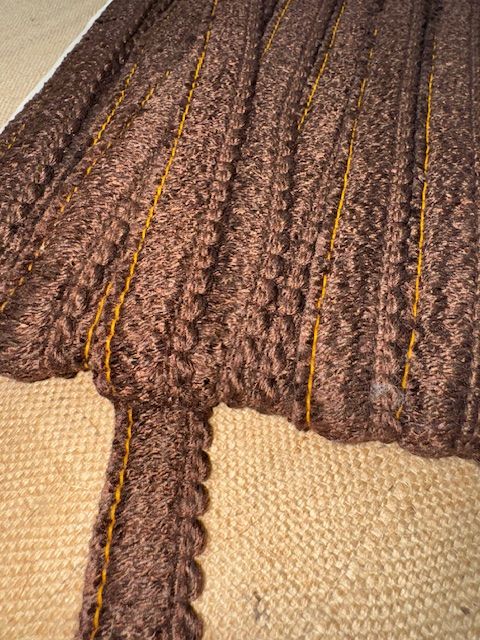 Upholstery Brush Fringe/ Ruche Trim - Rich Walnut - Soft Options upholstery trim