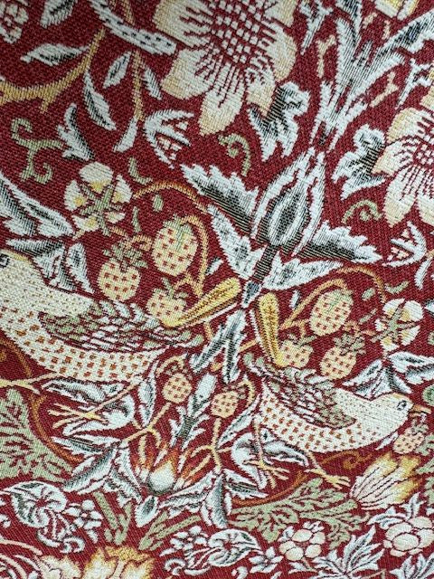 Chatham Glyn William Morris Strawberry Thief Wine Chenille Upholstery Fabric