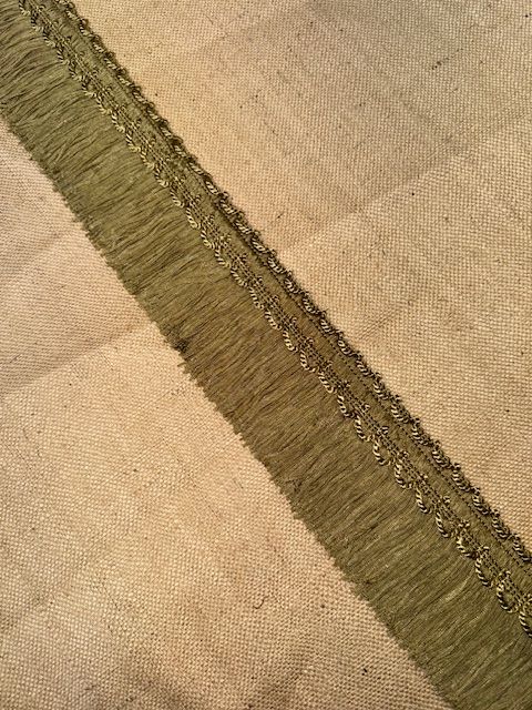 Upholstery Swing Fringe with Decorative Braided Top - Old Green