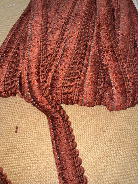 Upholstery Brush Fringe/ Ruche Trim - Autumn Chestnut