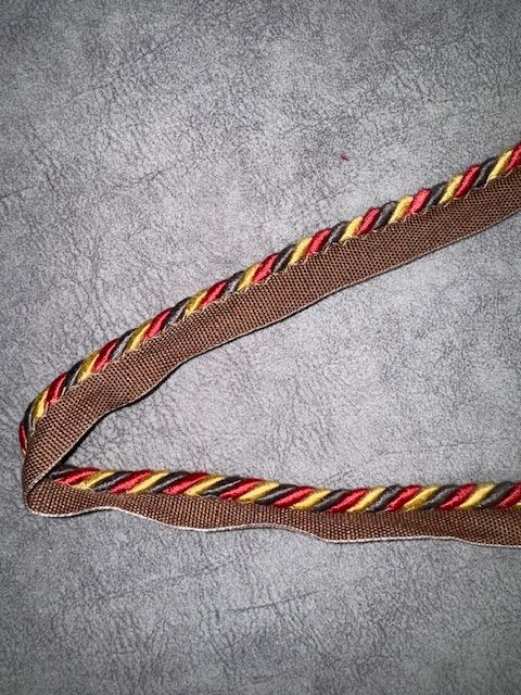 Upholstery Flanged Cord - Red/Gold & Brown Mix