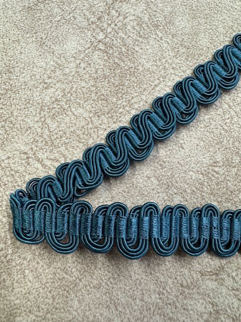 Upholstery Scroll Gimp/Braid Trim - Petrol Blue