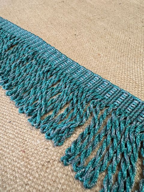 Upholstery Spectrum Roman Fringe - Braided top Rope  - Teal Steel