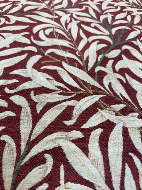 Chatham Glyn William Morris Willow Bough Red Chenille Upholstery Fabric