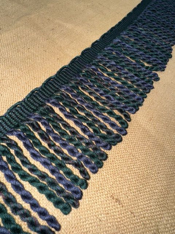 Polsterstoff Spectrum Heavy Bullion Fransen – geflochtenes Top Rope – Indigo & Flaschengrün Mix