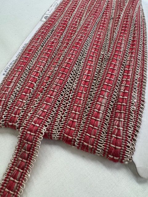 Upholstery Braid/Gimp Trim - Cherry & Biege Mix - Soft Options upholstery trim