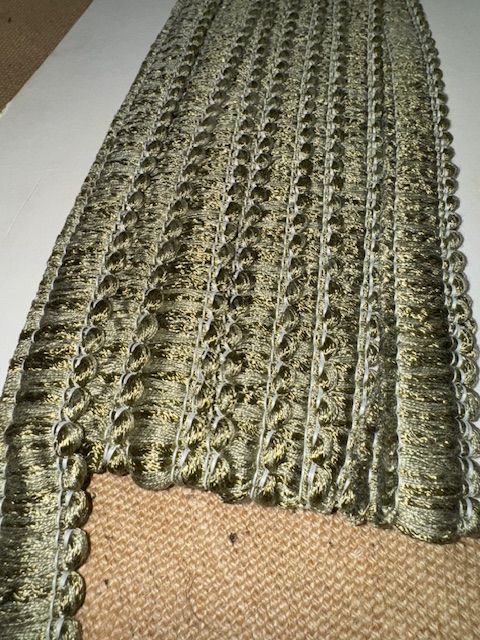 Upholstery Brush Fringe/ Ruche Trim - Khaki - Soft Options upholstery trim