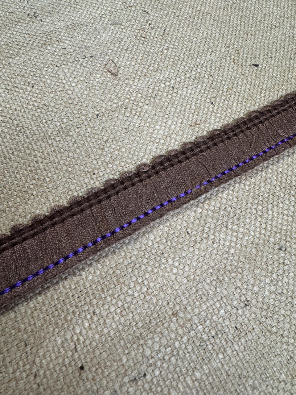 Upholstery Brush Fringe/ Ruche Trim - Bark Brown