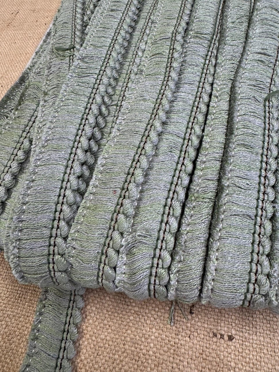 Upholstery Brush Fringe/ Ruche Trim - Pistachio Green
