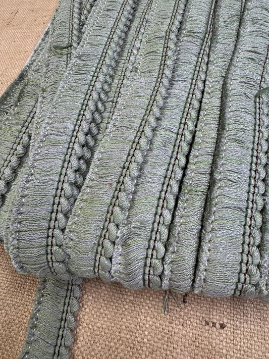 Upholstery Brush Fringe/ Ruche Trim - Pistachio Green - Soft Options upholstery trim