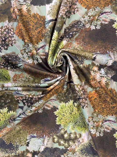 Forest Hill Willow Printed Velvet Upholstery Fabric
