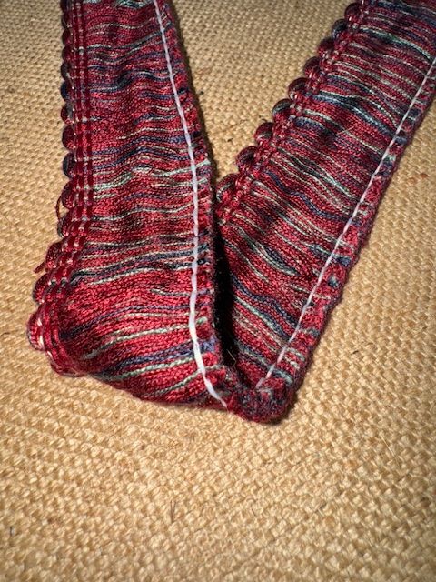 Upholstery Brush Fringe/ Ruche Trim - Burgundy Blue