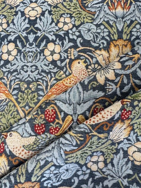 Chatham Glyn William Morris Strawberry Thief Denim Chenille Upholstery Fabric