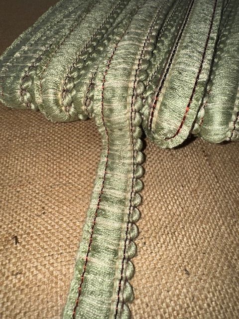Upholstery Brush Fringe/ Ruche Trim - Green Cream