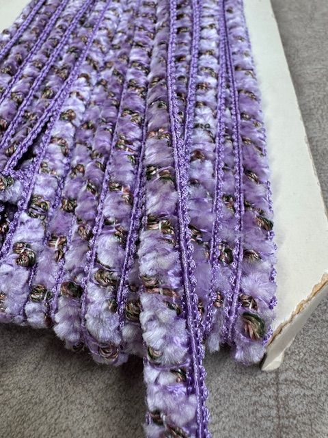 Upholstery Luxury Tufted Boucle Braid Trim - Bright Lilac - Soft Options upholstery trim